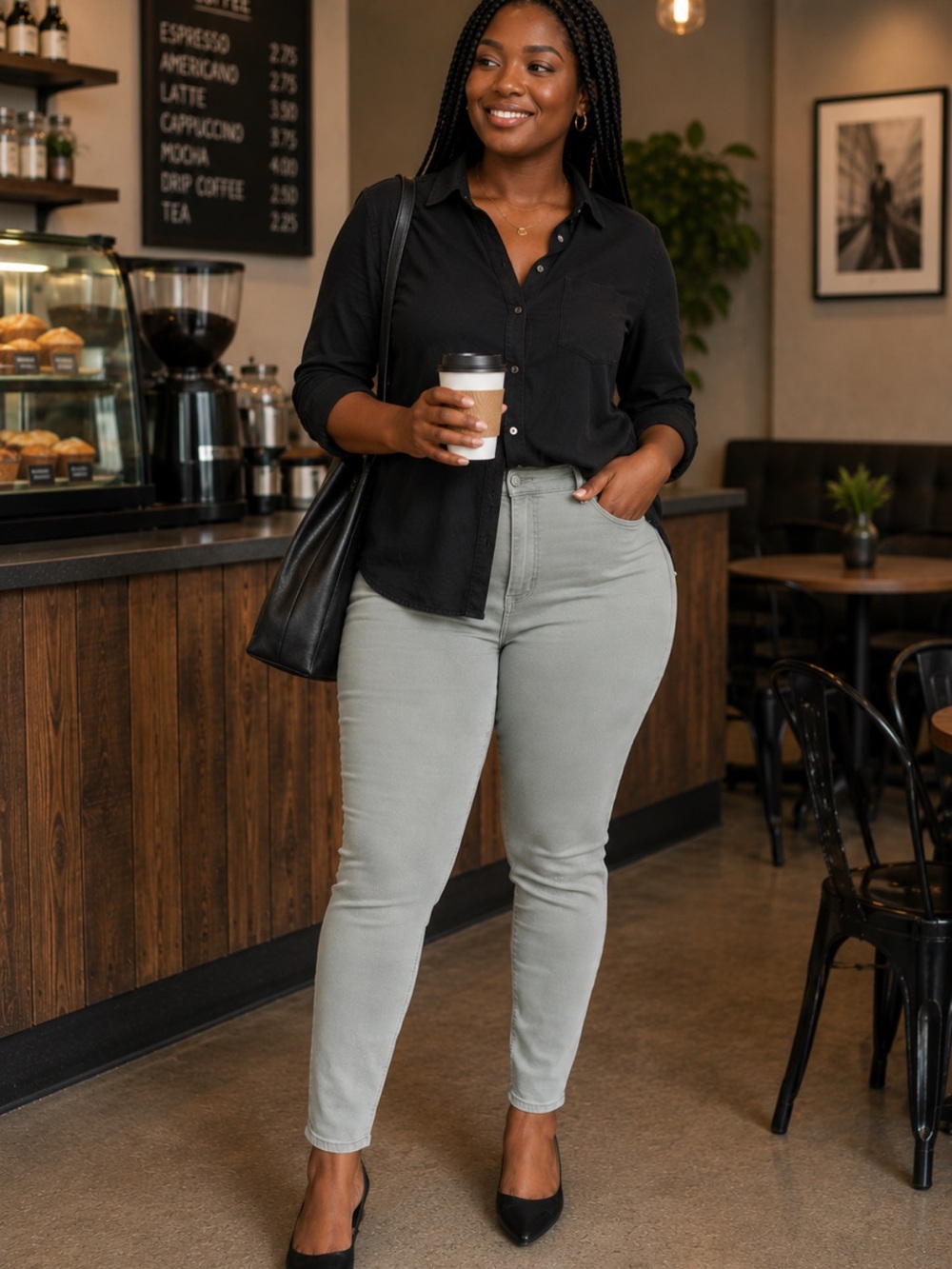 High-Rise Slim Jeans for Women — Light Gray